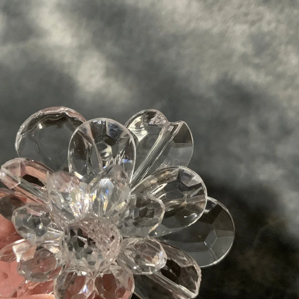 Clear Acrylic Flower Napkin Rings 3D Floral Set of 9 Party Wedding Shower